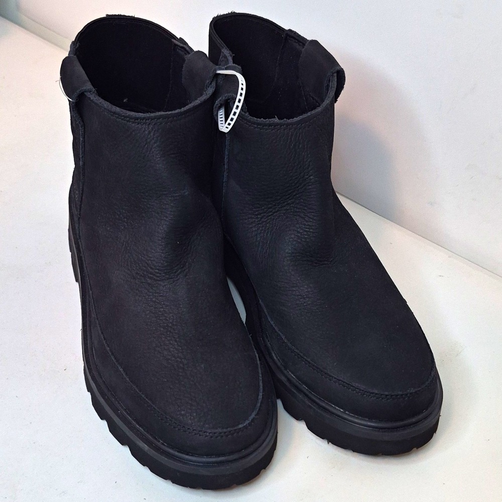 Timberland Women's Black Leather Chelsea Ankle Boots Pull On Elastic Size 8.5M